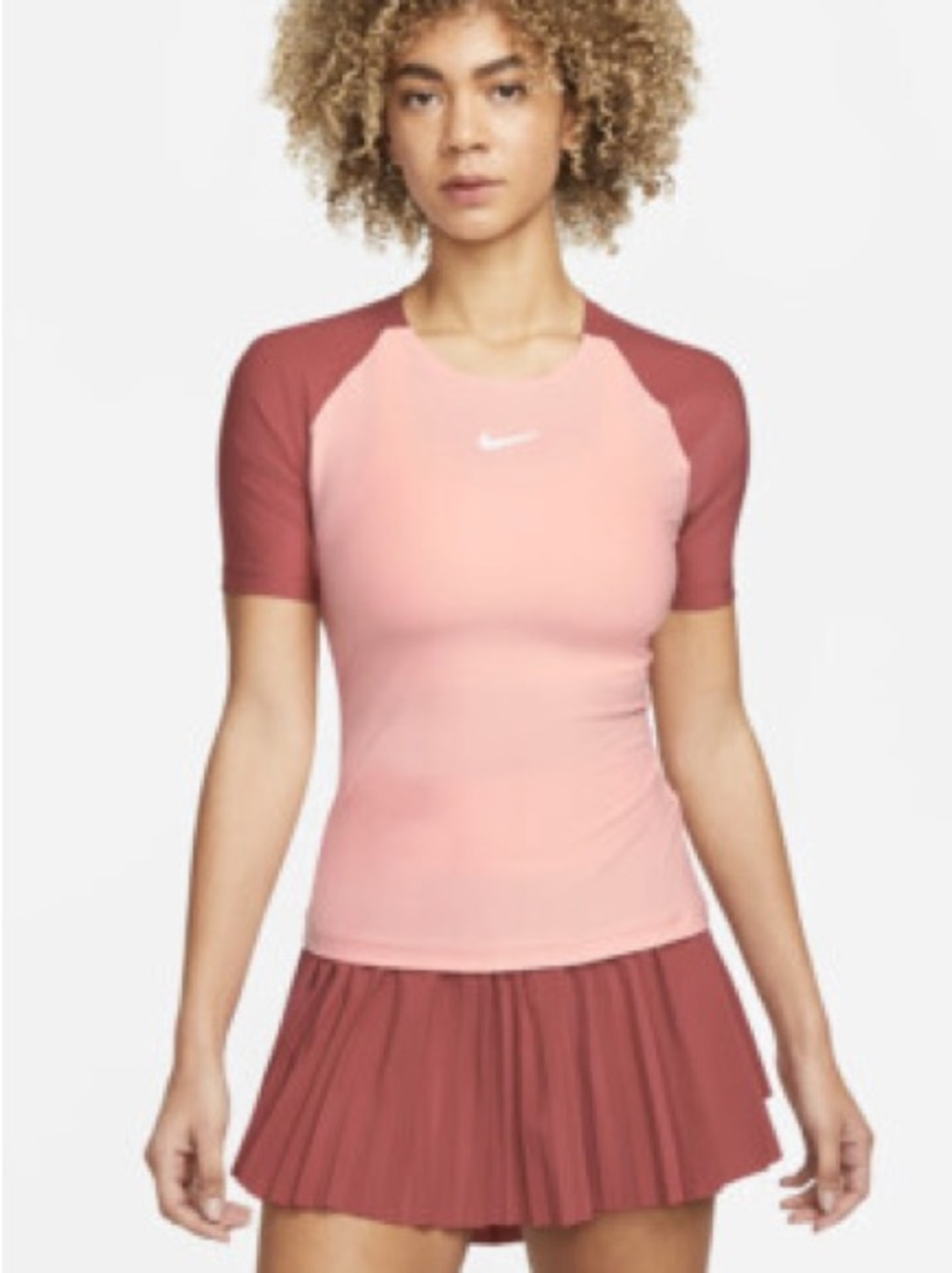 NikeCourt Women's Pink Short-Sleeve Athletic Top